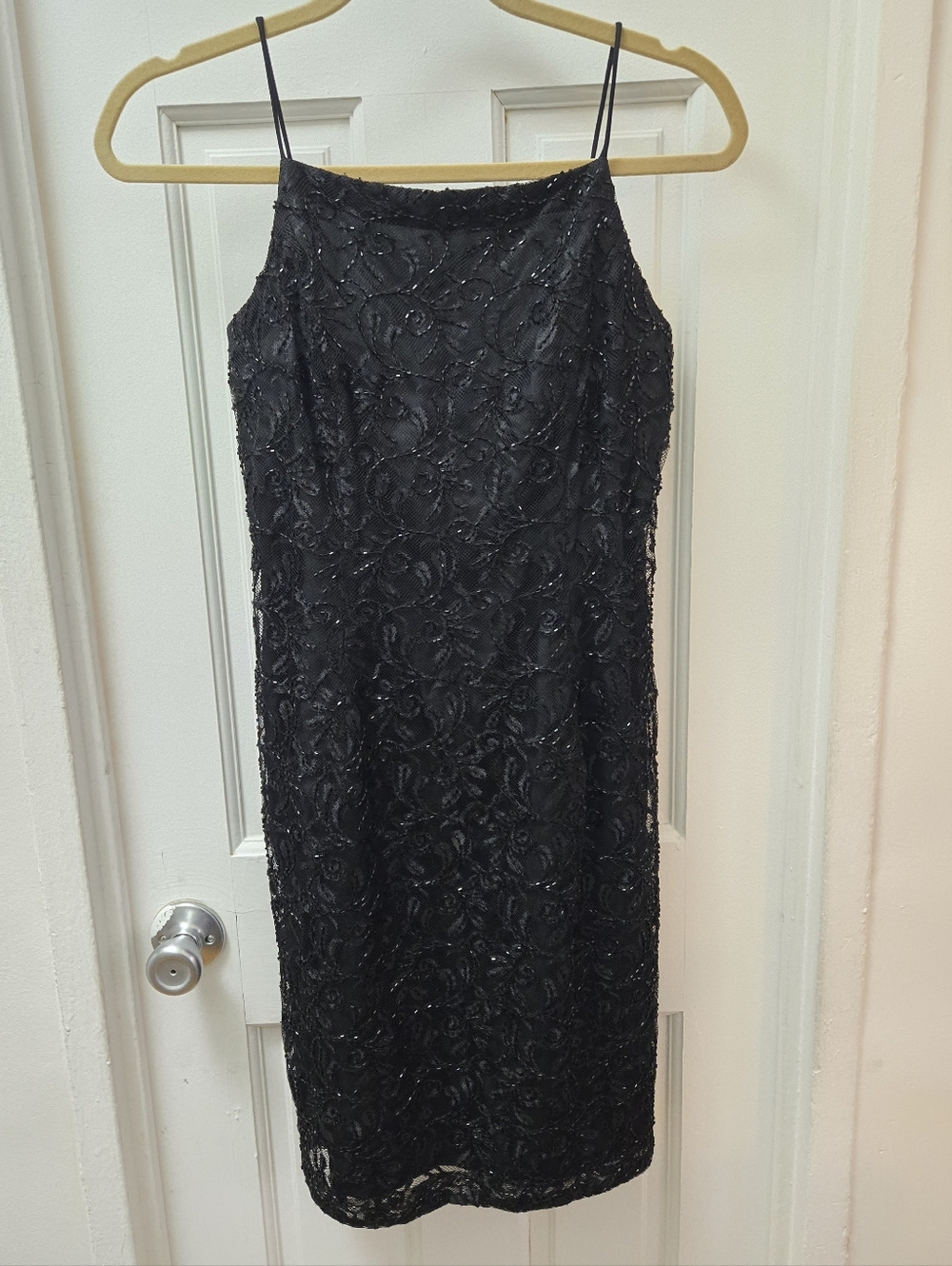 Vintage Marina Bresler Beaded Little Black Dress Sleeveless Cocktail Formal 6